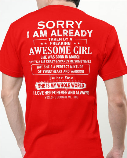 March - Awesome girl - Perfect gift for your boyfriend - (SKU04-86-03) - From Wife LUNA03