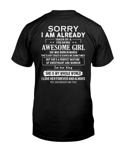 March - Awesome girl - Perfect gift for your boyfriend - (SKU04-86-03) - From Wife LUNA03