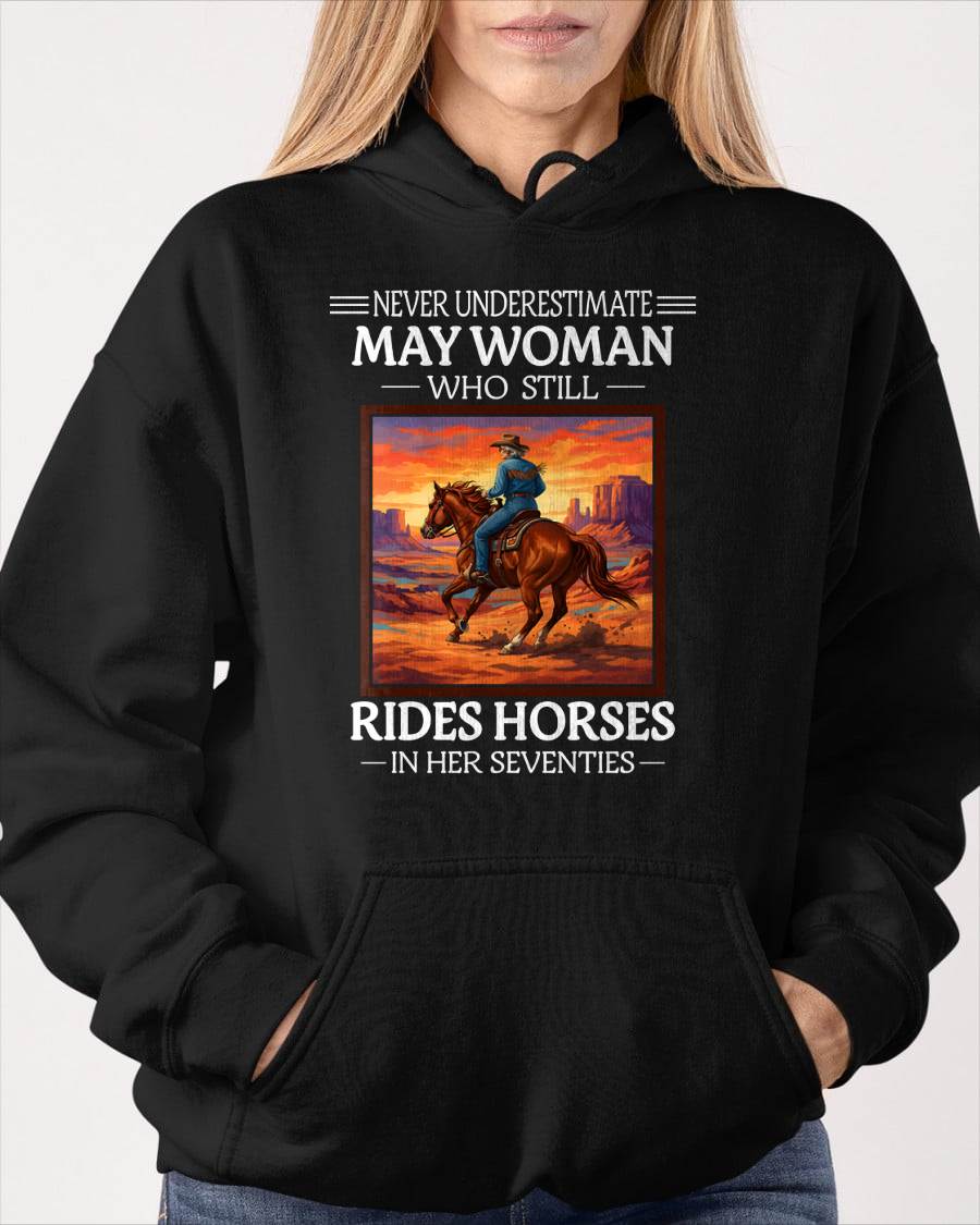 MAY SHIRT, A WOMAN WHO STILL RIDES HORSES IN HER SEVENTIES - LUNA05 (SKU2604-289-05)