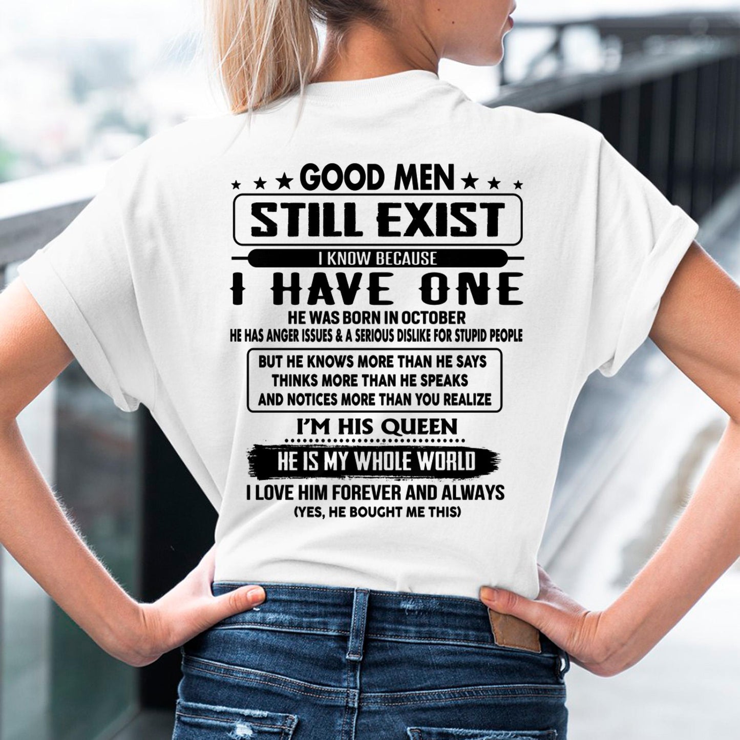 October - Good men Still Exist - gift for your girlfriend, wife from Husband - LUNA10 (SKU-GMSAU-10)
