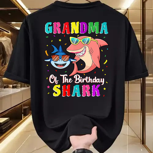 Best Grandma Shirt, Proud Grandma Unisex T-Shirt/Hoodie/Sweatshirt HLT00 - Grandma Of The Shark Birthday Family Birthday Grandson T-Shirt