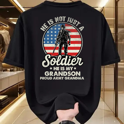 Best Grandma Shirt, Proud Grandma Unisex T-Shirt/Hoodie/Sweatshirt HLT00 - My Grandson Is A Soldier Quote Proud Army Grandma T-Shirt