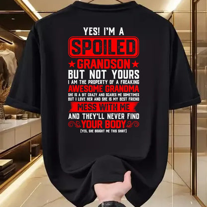 Best Grandma Shirt, Proud Grandma Unisex T-Shirt/Hoodie/Sweatshirt HLT00 - Yes I'm A Spoiled Grandson Of A Freaking Awesome Grandma T-Shirt