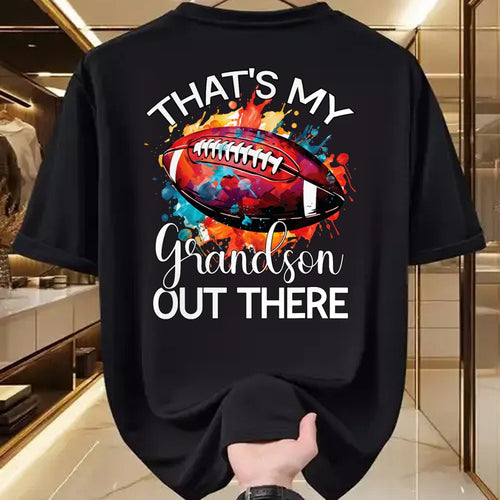 Best Grandma Shirt, Proud Grandma Unisex T-Shirt/Hoodie/Sweatshirt HLT00 - That's My Grandson Out There Football Grandma Grandpa T-Shirt (2)