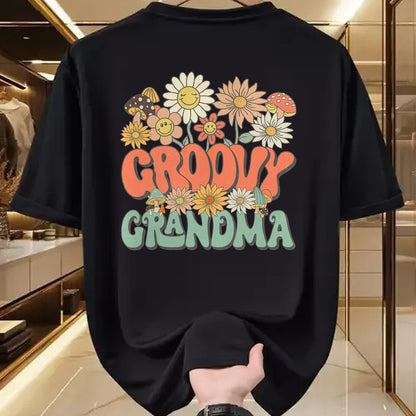 Best Grandma Shirt, Proud Grandma Unisex T-Shirt/Hoodie/Sweatshirt HLT00 - Groovy Grandma Floral Hippie Retro Daisy Flower Mother's Day T-Shirt