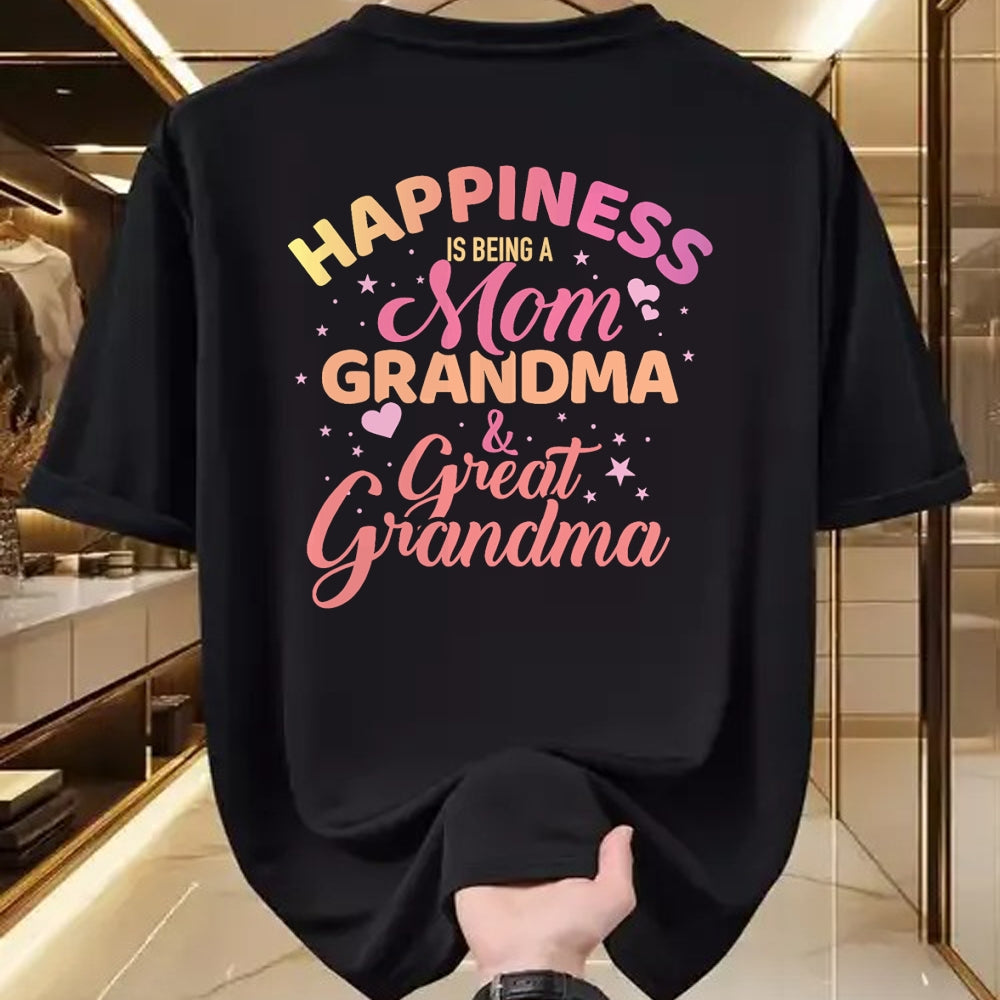 Best Grandma Shirt, Proud Grandma Unisex T-Shirt/Hoodie/Sweatshirt HLT00 - Happiness is being a mom, grandma and great grandma T-Shirt