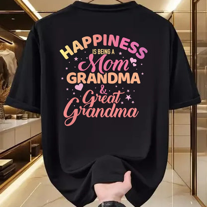 Best Grandma Shirt, Proud Grandma Unisex T-Shirt/Hoodie/Sweatshirt HLT00 - Happiness is being a mom, grandma and great grandma T-Shirt