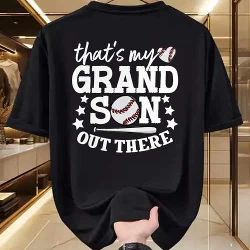 Best Grandma Shirt, Proud Grandma Unisex T-Shirt/Hoodie/Sweatshirt HLT00 - That's My Grandson Out There Women Baseball Grandma T-Ball T-Shirt