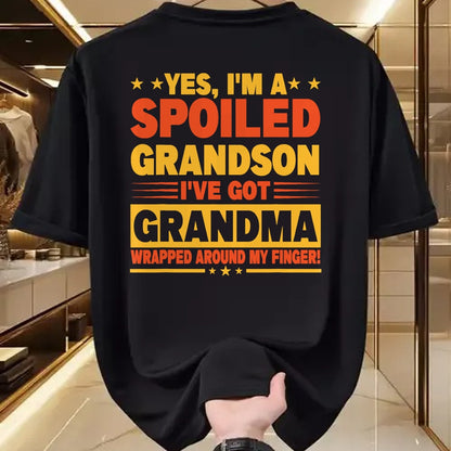 Best Grandma Shirt, Proud Grandma Unisex T-Shirt/Hoodie/Sweatshirt HLT00 - Funny Grandparents Grandpa Grandma Spoiled Grandson T-Shirt