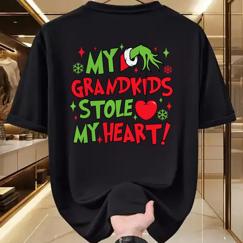 Best Grandma Shirt, Proud Grandma Unisex T-Shirt/Hoodie/Sweatshirt HLT00 - My Grandkids Stole My Heart Vintage Grandma Christmas Xmas T-Shirt