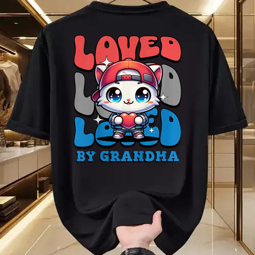 Best Grandma Shirt, Proud Grandma Unisex T-Shirt/Hoodie/Sweatshirt HLT00 - Kids Grandma Loves Me Grandson Cat T-Shirt