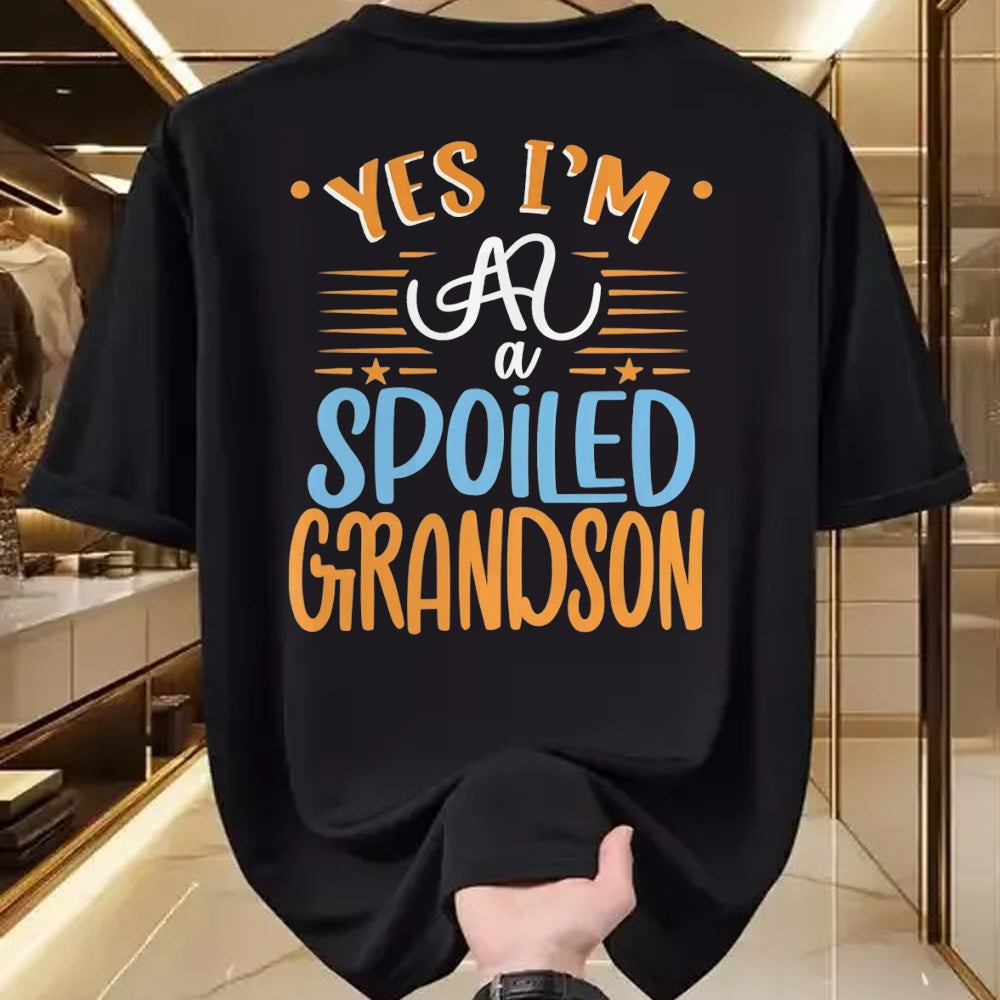 Best Grandma Shirt, Proud Grandma Unisex T-Shirt/Hoodie/Sweatshirt HLT00 - yes I'm a spoiled grandson T-Shirt (5)