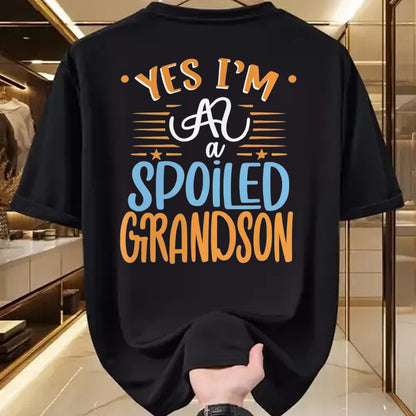 Best Grandma Shirt, Proud Grandma Unisex T-Shirt/Hoodie/Sweatshirt HLT00 - yes I'm a spoiled grandson T-Shirt (5)