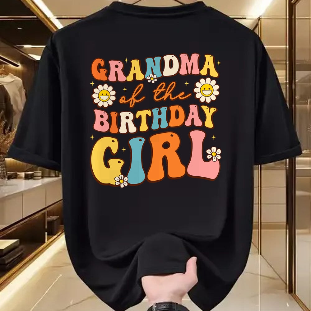 Best Grandma Shirt, Proud Grandma Unisex T-Shirt/Hoodie/Sweatshirt HLT00 - Grandma Of The Birthday Girl Granddaughter Groovy Retro T-Shirt