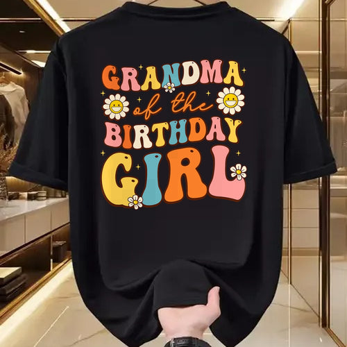 Best Grandma Shirt, Proud Grandma Unisex T-Shirt/Hoodie/Sweatshirt HLT00 - Grandma Of The Birthday Girl Granddaughter Groovy Retro T-Shirt