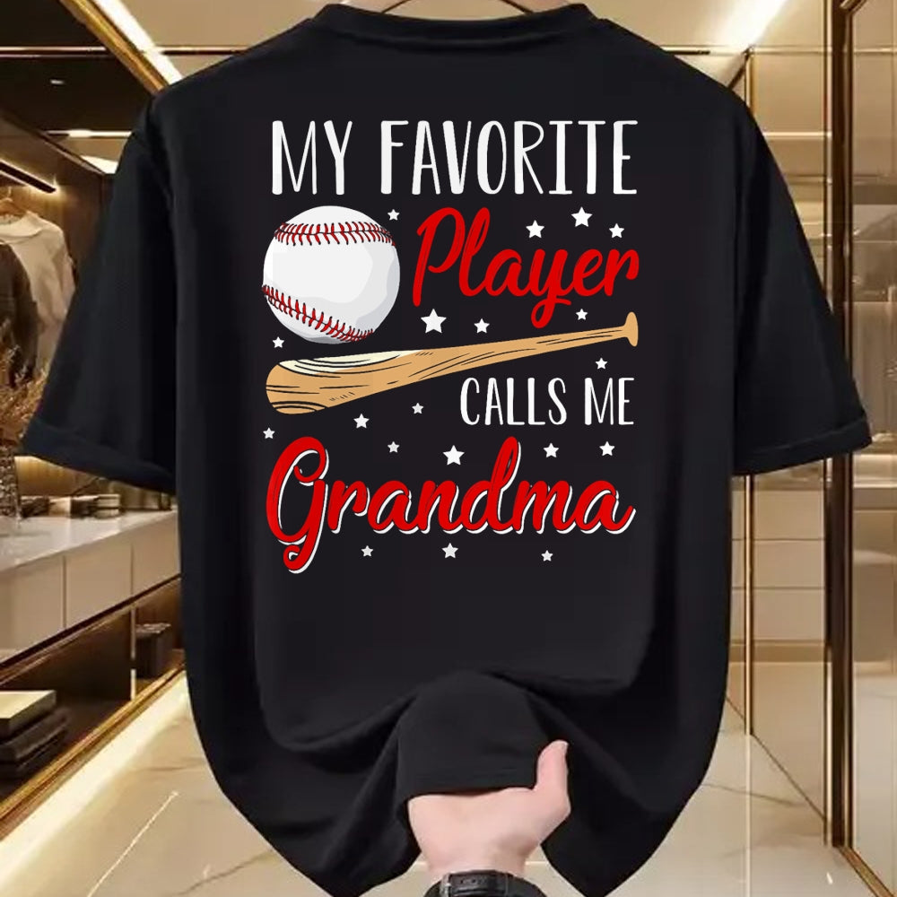 Best Grandma Shirt, Proud Grandma Unisex T-Shirt/Hoodie/Sweatshirt HLT00 - Baseball My Favorite Player Calls Me Grandma Heart T-Shirt