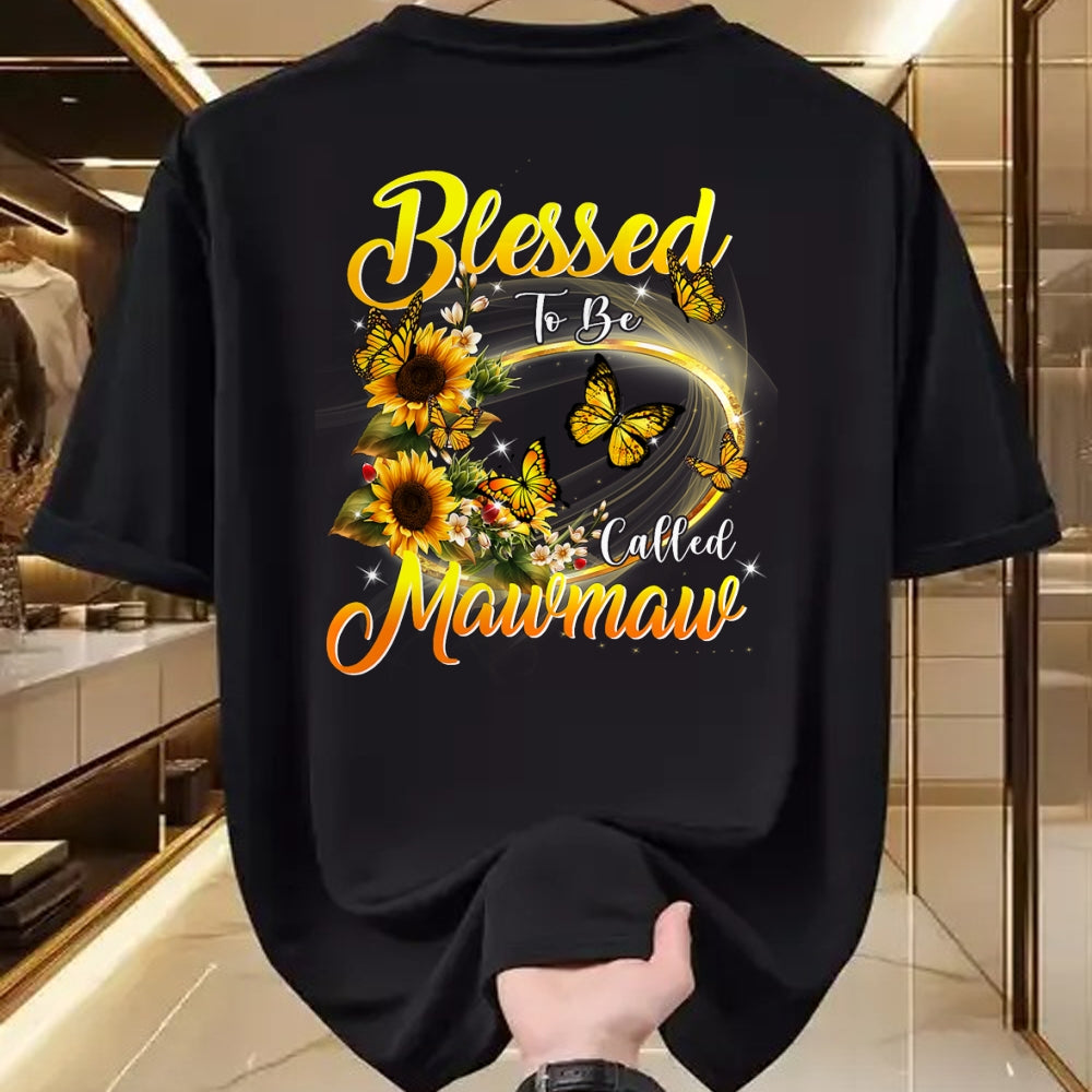 Best Grandma Shirt, Proud Grandma Unisex T-Shirt/Hoodie/Sweatshirt HLT00 - Blessed to be called Mawmaw Shirt Sunflower Lovers Grandma T-Shirt