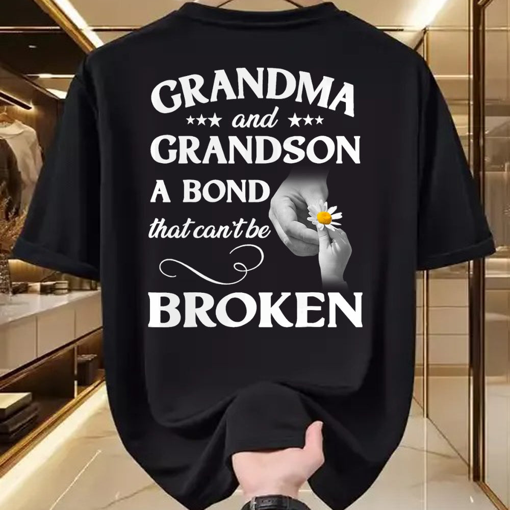 Best Grandma Shirt, Proud Grandma Unisex T-Shirt/Hoodie/Sweatshirt HLT00 - Grandma and Grandson A Bond That Can't Be Broken T-Shirt