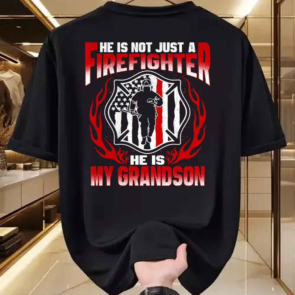 Best Grandma Shirt, Proud Grandma Unisex T-Shirt/Hoodie/Sweatshirt HLT00 - My Grandson Is Firefighter Hero Proud Fire Grandma Grandpa T-Shirt