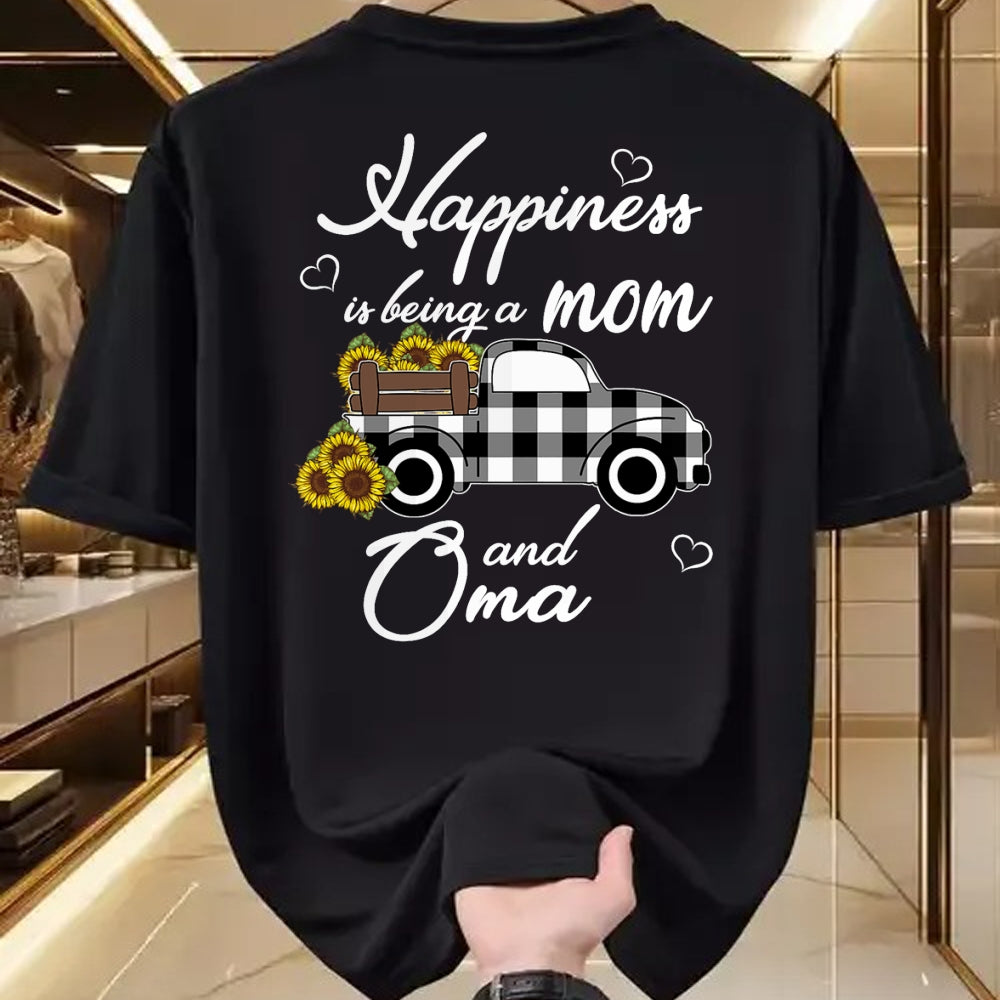Best Grandma Shirt, Proud Grandma Unisex T-Shirt/Hoodie/Sweatshirt HLT00 - Sunflower Grandma Shirt Happiness is being a Mom and Oma T-Shirt