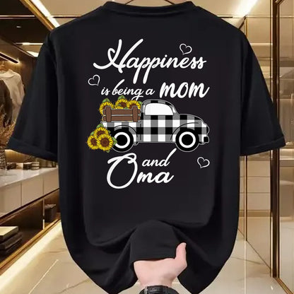 Best Grandma Shirt, Proud Grandma Unisex T-Shirt/Hoodie/Sweatshirt HLT00 - Sunflower Grandma Shirt Happiness is being a Mom and Oma T-Shirt