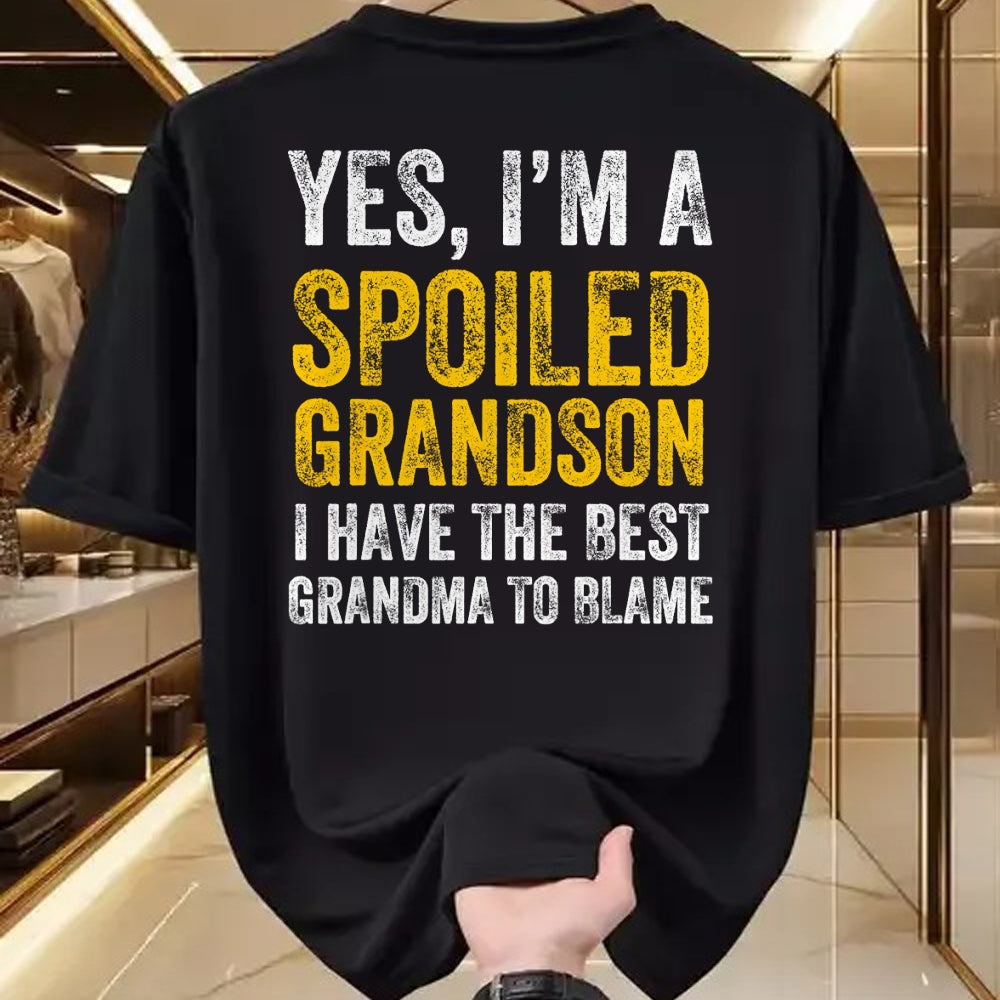 Best Grandma Shirt, Proud Grandma Unisex T-Shirt/Hoodie/Sweatshirt HLT00 - Yes I'm a Spoiled Grandson T-Shirt