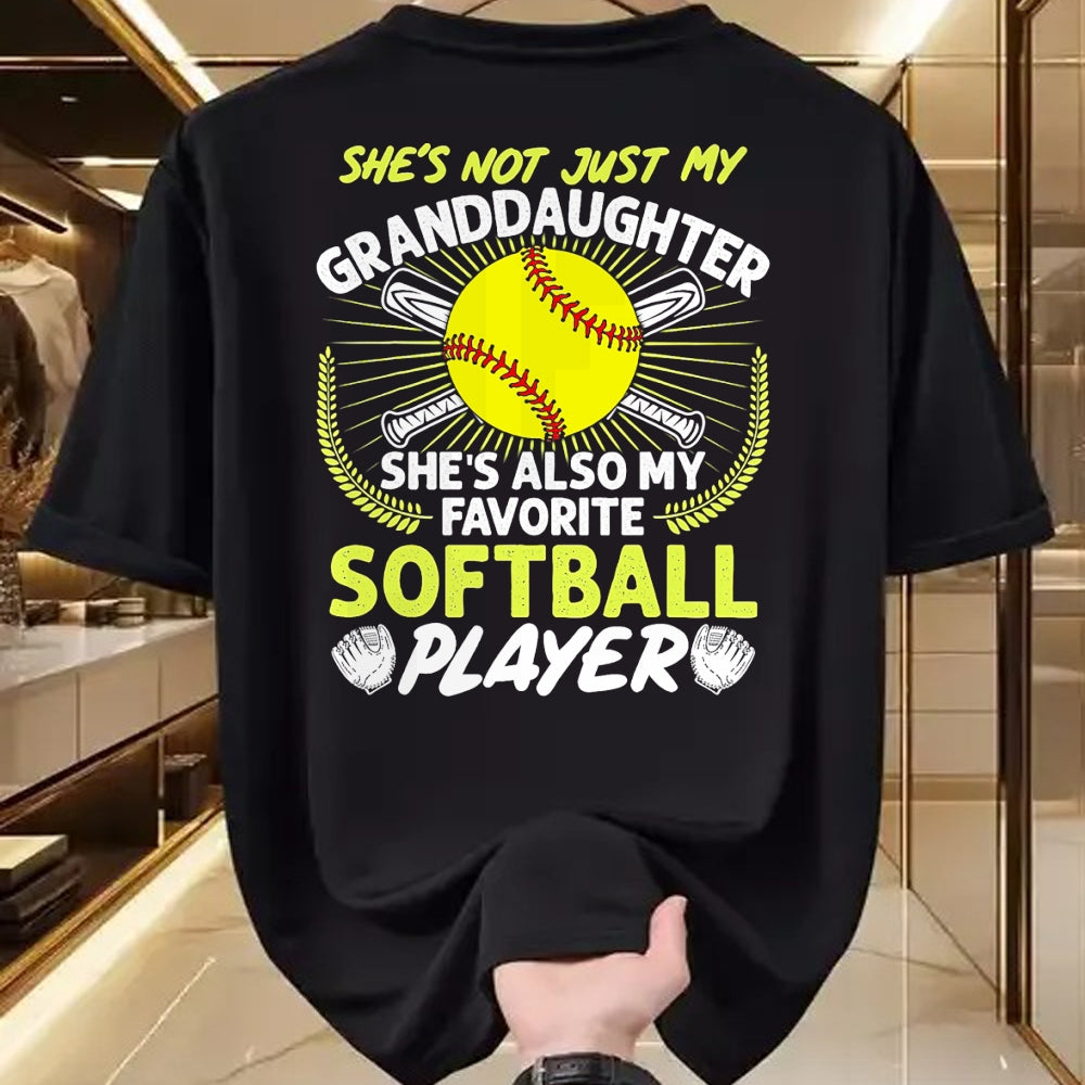 Best Grandma Shirt, Proud Grandma Unisex T-Shirt/Hoodie/Sweatshirt HLT00 - Funny My Granddaughter She's Also My Favorite Softball T-Shirt