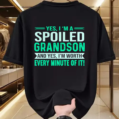 Best Grandma Shirt, Proud Grandma Unisex T-Shirt/Hoodie/Sweatshirt HLT00 - Favorite Spoiled Grandson Birthday T-Shirt