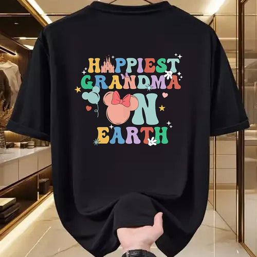 Best Grandma Shirt, Proud Grandma Unisex T-Shirt/Hoodie/Sweatshirt HLT00 - Groovy Happiest Grandma On Earth T-Shirt