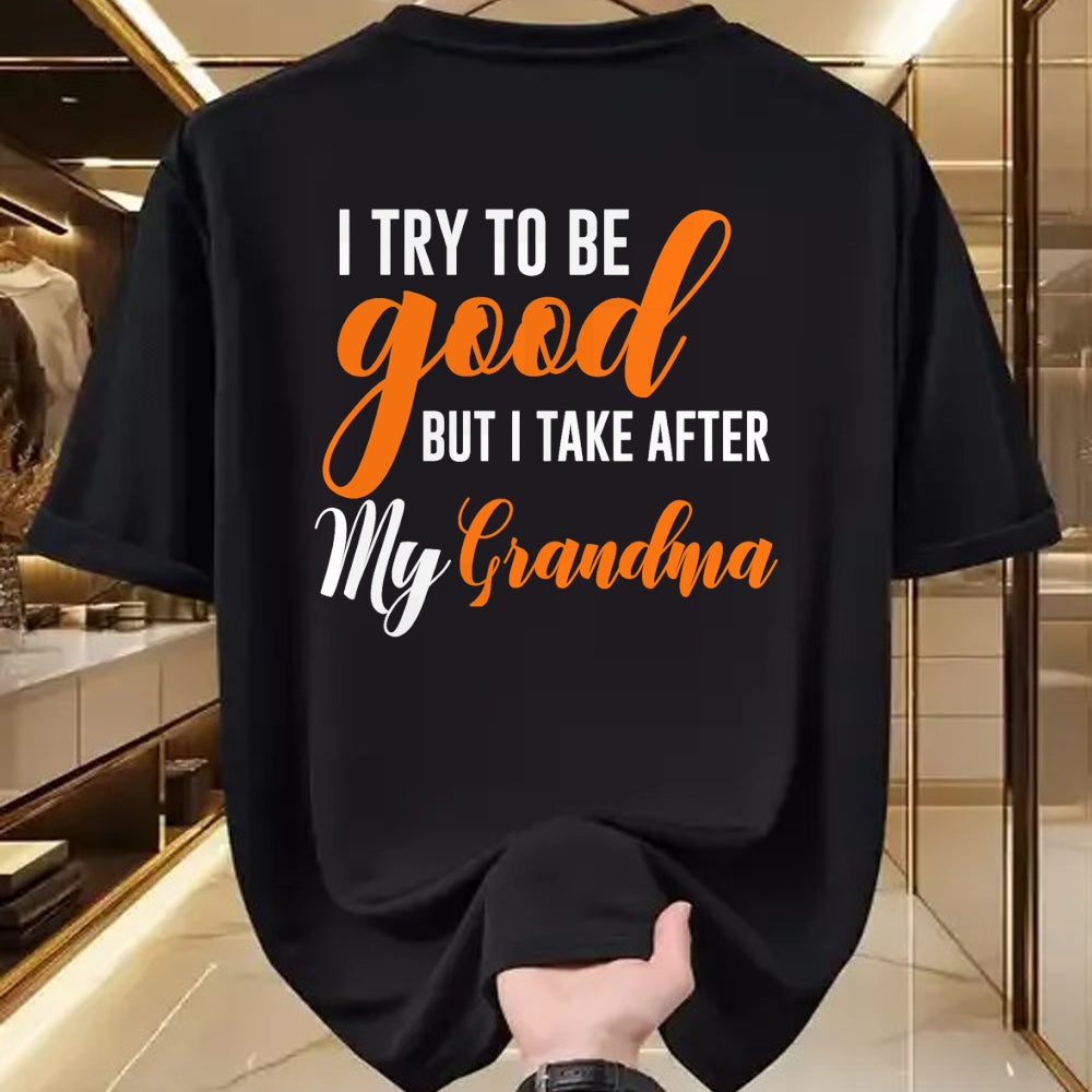 Best Grandma Shirt, Proud Grandma Unisex T-Shirt/Hoodie/Sweatshirt HLT00 - I Try To Be Good But I Take After My Grandma Kids Boys Girls T-Shirt (1)