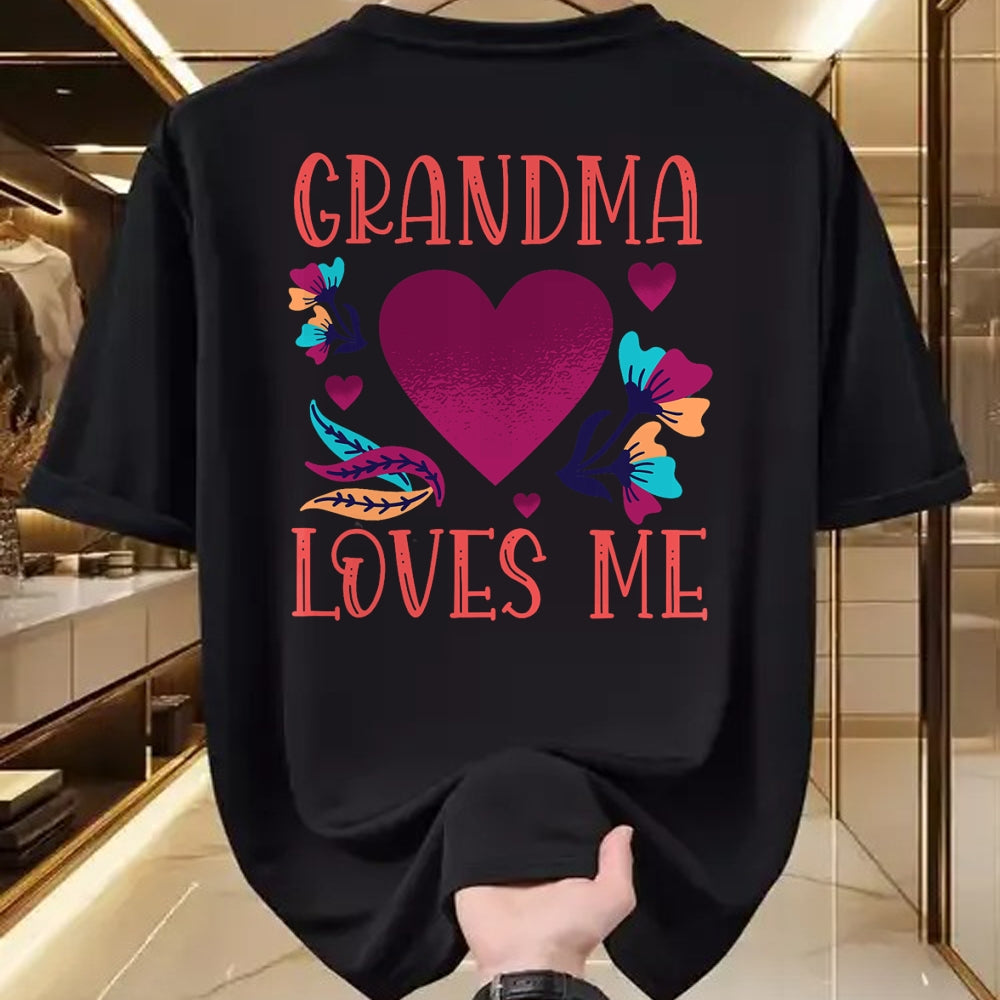 Best Grandma Shirt, Proud Grandma Unisex T-Shirt/Hoodie/Sweatshirt HLT00 - Grandma Loves Me Valentine's Day Gifts to Granddaughter Nana T-Shirt
