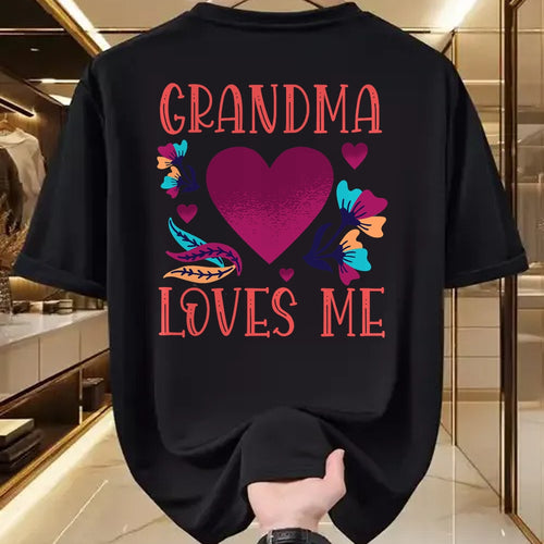 Best Grandma Shirt, Proud Grandma Unisex T-Shirt/Hoodie/Sweatshirt HLT00 - Grandma Loves Me Valentine's Day Gifts to Granddaughter Nana T-Shirt