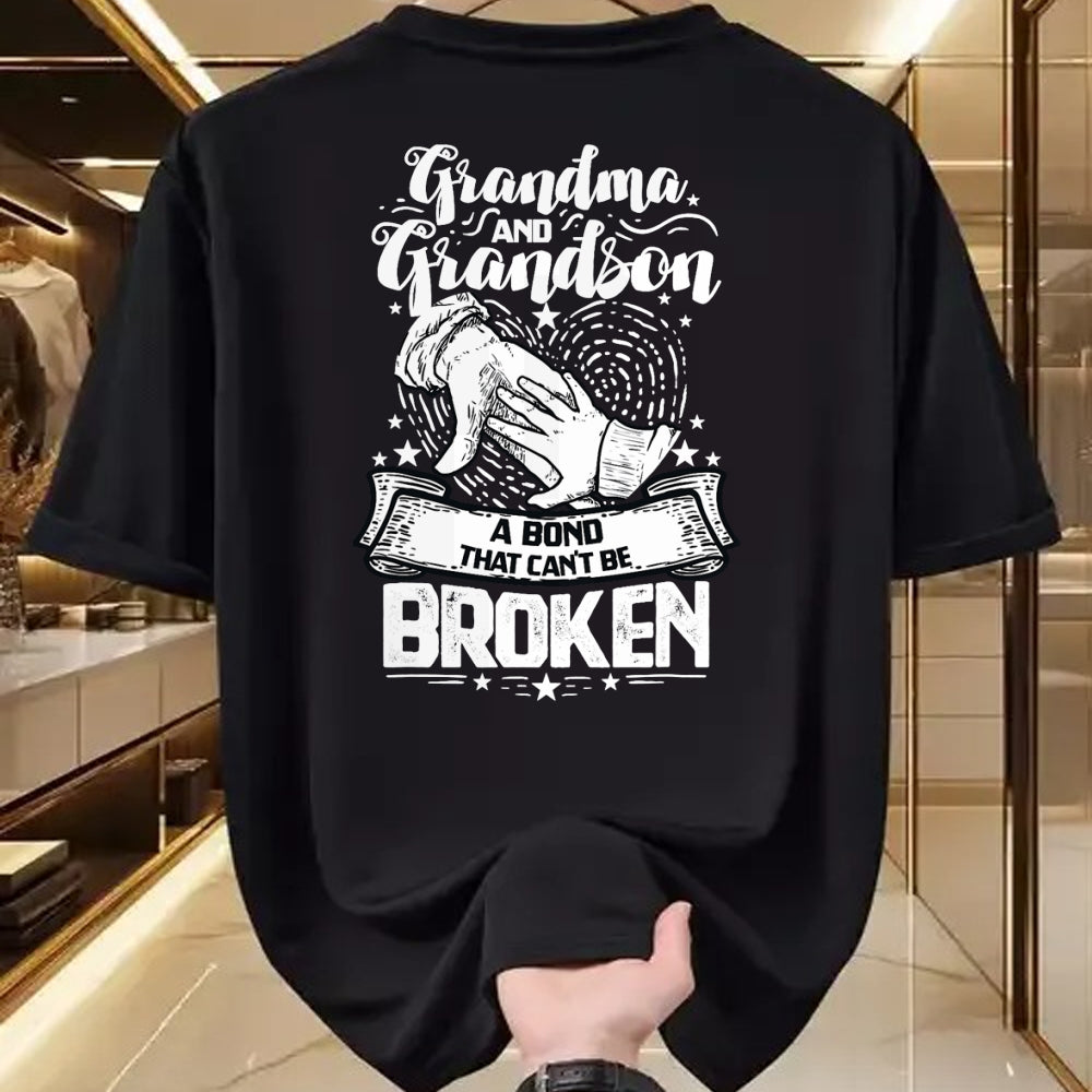 Best Grandma Shirt, Proud Grandma Unisex T-Shirt/Hoodie/Sweatshirt HLT00 - Grandma And Grandson A Bond That Can't Be Broken T-Shirt (1)