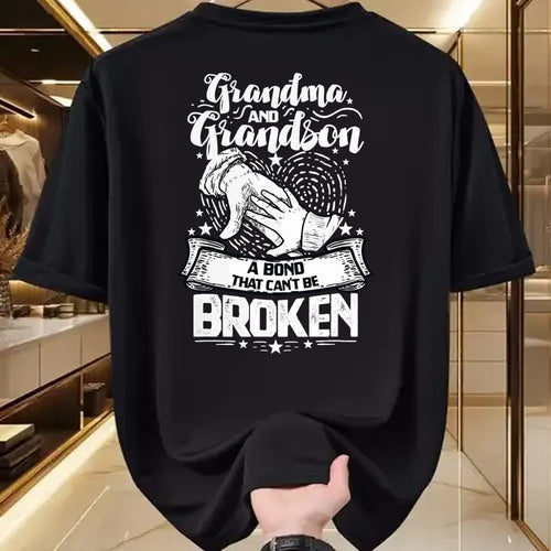 Best Grandma Shirt, Proud Grandma Unisex T-Shirt/Hoodie/Sweatshirt HLT00 - Grandma And Grandson A Bond That Can't Be Broken T-Shirt (1)