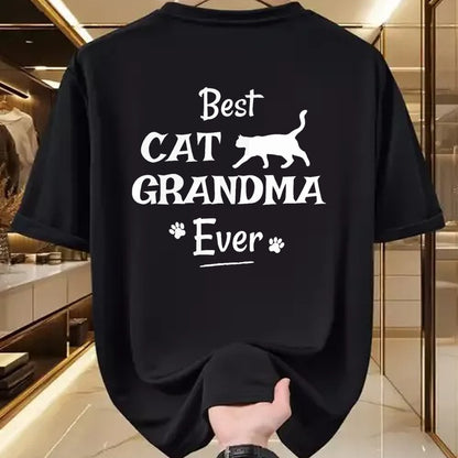 Best Grandma Shirt, Proud Grandma Unisex T-Shirt/Hoodie/Sweatshirt HLT00 - Best Cat Grandma Ever T Shirt Novelty Gift From Cat Shirt T-Shirt (1)