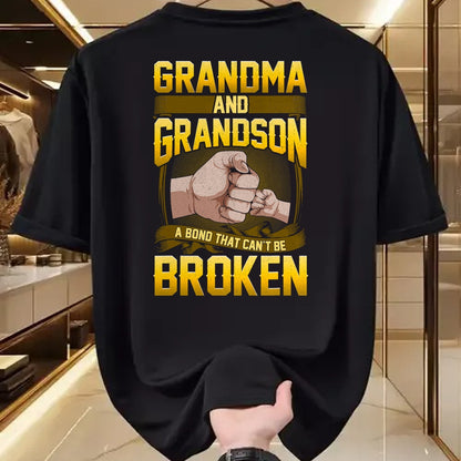 Best Grandma Shirt, Proud Grandma Unisex T-Shirt/Hoodie/Sweatshirt HLT00 - Grandma And Grandson A Bond That Can't Be Broken Shirt Gift T-Shirt