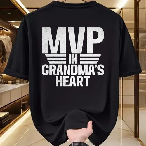 Best Grandma Shirt, Proud Grandma Unisex T-Shirt/Hoodie/Sweatshirt HLT00 - MVP in Grandmas Heart Grandson T-Shirt