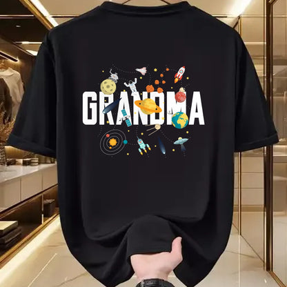 Best Grandma Shirt, Proud Grandma Unisex T-Shirt/Hoodie/Sweatshirt HLT00 - Grandma Outer Space Birthday Party Grandson B-Day Matching T-Shirt
