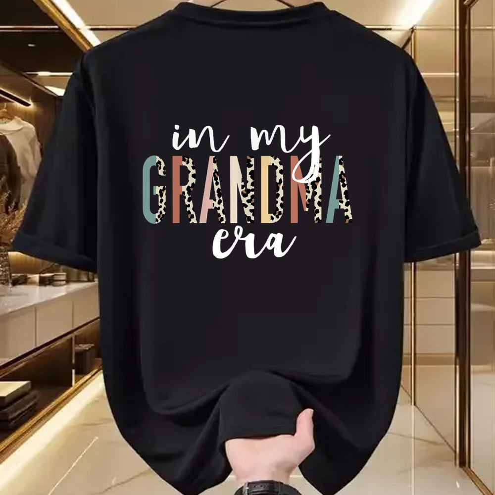 Best Grandma Shirt, Proud Grandma Unisex T-Shirt/Hoodie/Sweatshirt HLT00 - In My Grandma Era Leopard Letter Print Funny Gifts Grandma T-Shirt