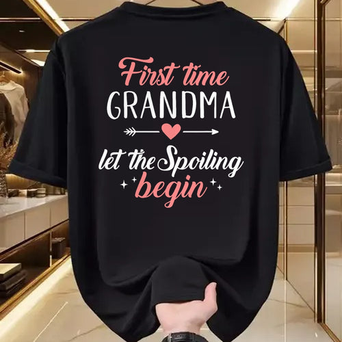 Best Grandma Shirt, Proud Grandma Unisex T-Shirt/Hoodie/Sweatshirt HLT00 - First time grandma let the spoiling begin T-Shirt (1)
