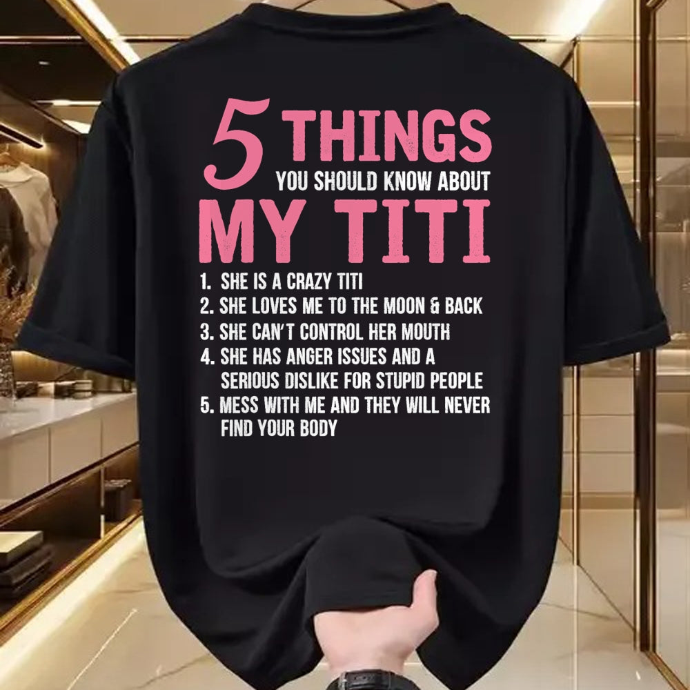 Best Grandma Shirt, Proud Grandma Unisex T-Shirt/Hoodie/Sweatshirt HLT00 - 5 Things You Should Know About My Titi Funny Grandma T-Shirt