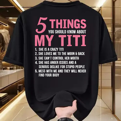 Best Grandma Shirt, Proud Grandma Unisex T-Shirt/Hoodie/Sweatshirt HLT00 - 5 Things You Should Know About My Titi Funny Grandma T-Shirt