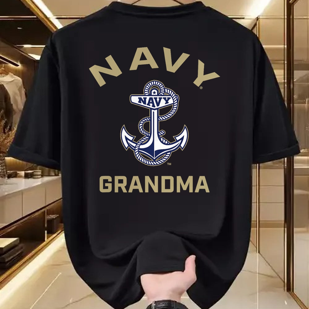 Best Grandma Shirt, Proud Grandma Unisex T-Shirt/Hoodie/Sweatshirt HLT00 - US Naval Academy Navy Midshipmen Arched Grandma T-Shirt