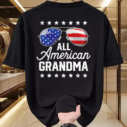 Best Grandma Shirt, Proud Grandma Unisex T-Shirt/Hoodie/Sweatshirt HLT00 - All American Grandma 4th of July Family Matching Sunglasses T-Shirt