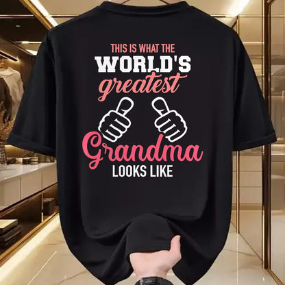 Best Grandma Shirt, Proud Grandma Unisex T-Shirt/Hoodie/Sweatshirt HLT00 - This is what world's greatest grandma looks like T-Shirt (1)