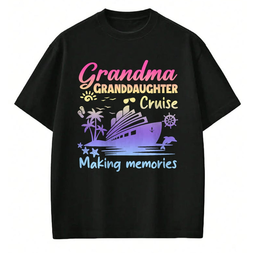 Best Grandma Shirt, Proud Grandma Unisex T-Shirt/Hoodie/Sweatshirt HLT00 - Grandma Granddaughter Memories Gift For Cruise Vacation T-Shirt