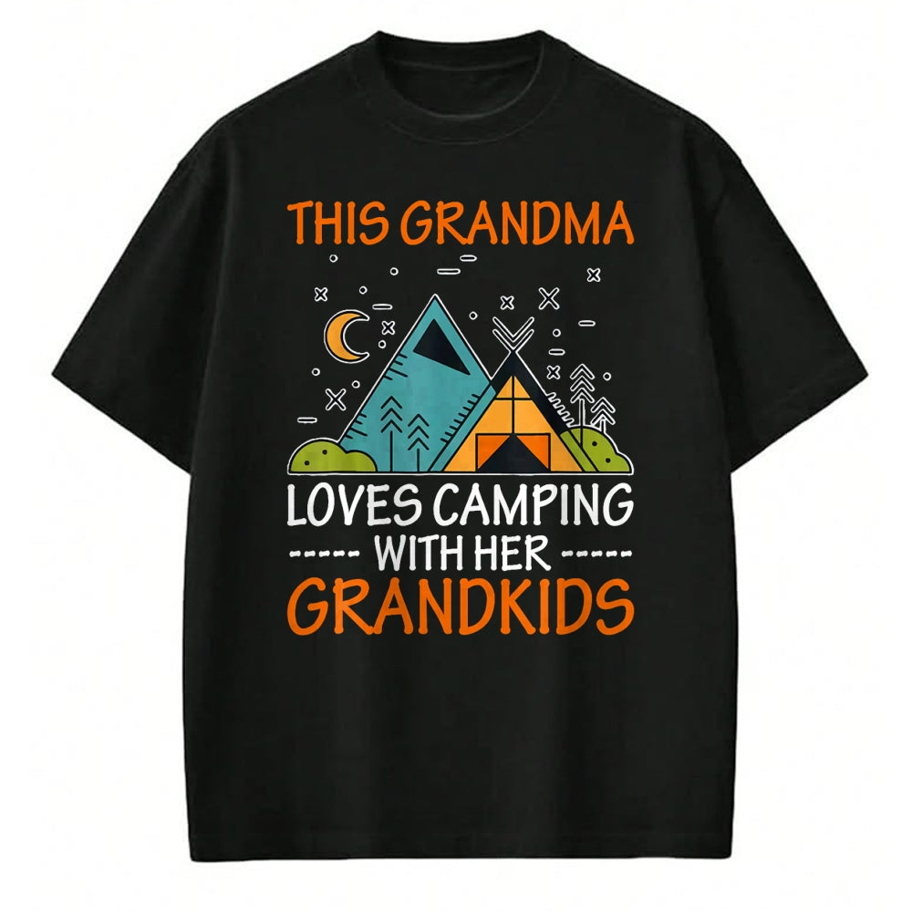 Best Grandma Shirt, Proud Grandma Unisex T-Shirt/Hoodie/Sweatshirt HLT00 - This Grandma Loves Camping with Her Grandkids T-Shirt T-Shirt