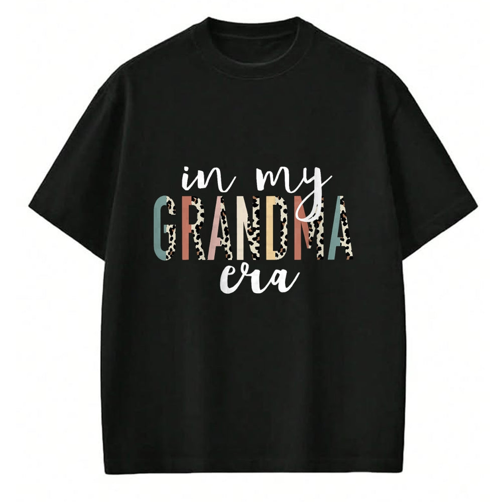 Best Grandma Shirt, Proud Grandma Unisex T-Shirt/Hoodie/Sweatshirt HLT00 - In My Grandma Era Leopard Letter Print Funny Gifts Grandma T-Shirt