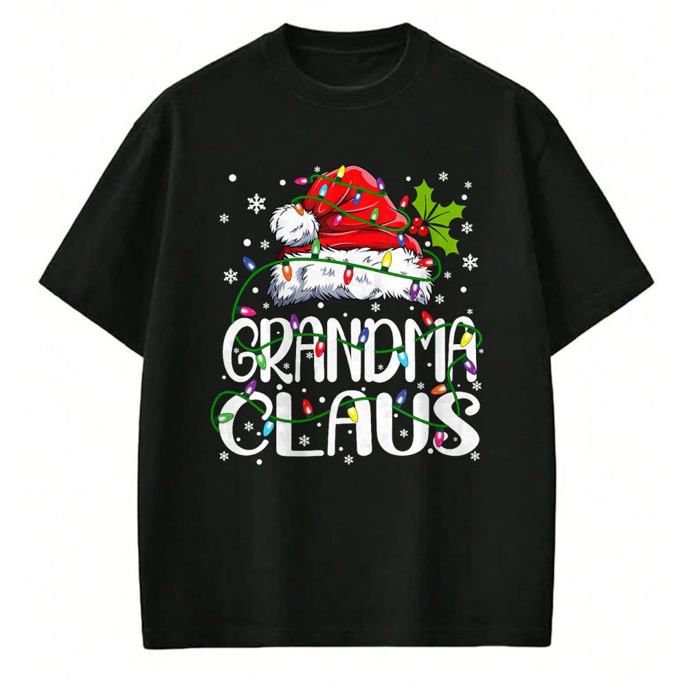 Best Grandma Shirt, Proud Grandma Unisex T-Shirt/Hoodie/Sweatshirt HLT00 - Grandma Claus Christmas Lights Pajama Family Matching T-Shirt