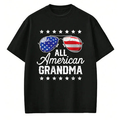 Best Grandma Shirt, Proud Grandma Unisex T-Shirt/Hoodie/Sweatshirt HLT00 - All American Grandma 4th of July Family Matching Sunglasses T-Shirt